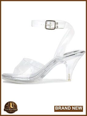 Clear Heels Women Ankle Strap Transparent Platform Stiletto Sandals Dress Shoes